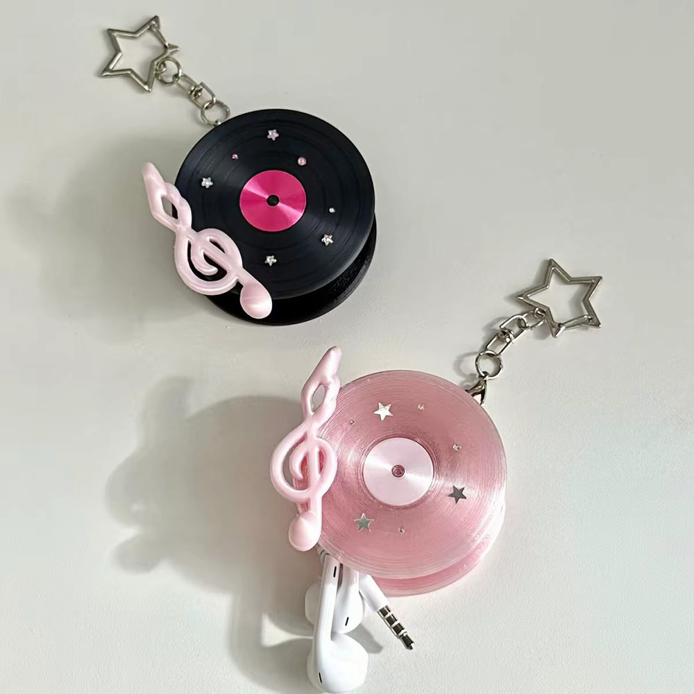 Cable Winder Keychain - Portable Earphone Data Cable Holder -