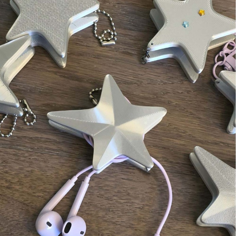 Y2K Star Shaped Cable Organize - Cable Winder Keychain ulasan dan harga