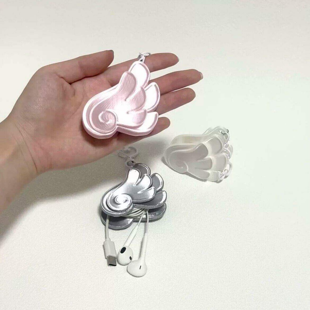 3D Printed Angel Wing Cable Wi - Cable Winder Keychain ulasan dan harga