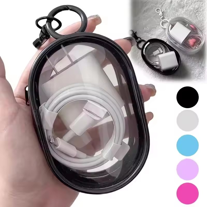 Portable Mini Clear Zipper Sto - Cable Winder Keychain ulasan dan harga