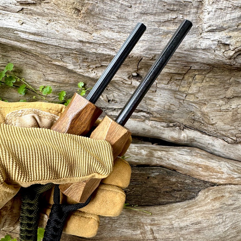 Hexagonal Firestone Rod Wooden - Ferro Rod Striker ulasan dan harga