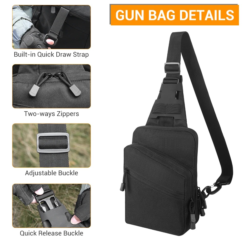 Tactical Pistol Gun Bag Concea - Edc Pistol Carry Bag ulasan dan harga